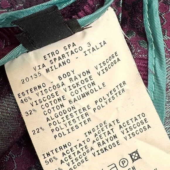 Etro Purple Printed Blazer 46 - Picture 7 of 9